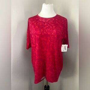LuLaRoe Irma Tunic Style Top NWT Red Floral